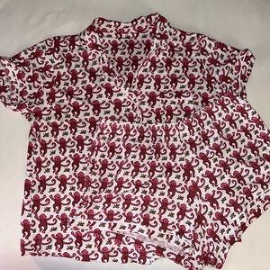 Roller Rabbit Pink Polo Monkey Pajamas Women’s Medium